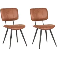 Label51 Eetkamerstoelen 2 st Fos 49x60x87 cm cognackleurig