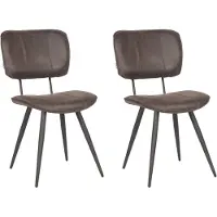 Label51 Eetkamerstoelen 2 st Fos 49x60x87 cm antracietkleurig