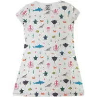 Nature Planet Zacht nachthemd met zeedieren print (100% Oeko-tex gecertificeerd) maat 104-110 maat 4-5 jaar