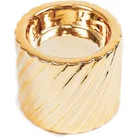 Housevitamin Ribbel Waxinelichthouder Cilinder-6,5x6,5x6,5cm-Goud