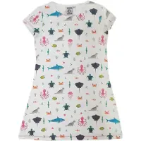 Nature Planet zacht nachthemd met zeedieren print (100% Oeko-tex gecertificeerd) maat 116-122 maat 6-7 jaar
