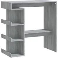 vidaXL Bartafel met opbergrek 100x50x101,5 cm grijs sonoma