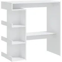 vidaXL Bartafel met opbergrek 100x50x101,5 cm bewerkt hout wit