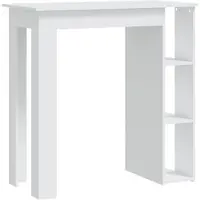 vidaXL Bartafel met schap 102x50x103,5 cm bewerkt hout wit