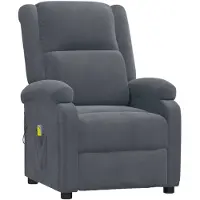 vidaXL Massagestoel fluweel donkergrijs