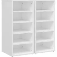 vidaXL Schoenenkasten 2 st 31,5x35x70 cm bewerkt hout wit