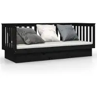 vidaXL Slaapbank 90x190 cm massief grenenhout zwart