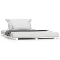 vidaXL Bedframe massief grenenhout wit 140x200 cm