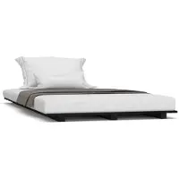 vidaXL Bedframe massief grenenhout zwart 100x200 cm