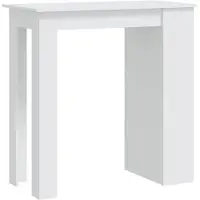 vidaXL Bartafel met opbergrek 102x50x103,5 cm bewerkt hout wit