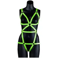 Shots - Ouch! Lichaamsbedekkend Harnas - L/XL neon green/black L/XL
