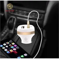 Rico Vitello Autolader Geschikt voor Appel iPhone 2,4A + 1m kabel wit, USB