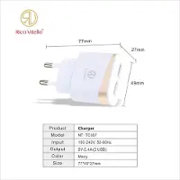 Rico Vitello Oplader , thuislader 2.4A met 2 USB Wit , travel charger