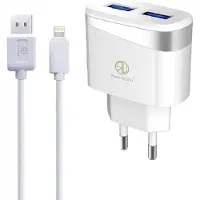 Rico Vitello Tuislader/Oplader /Home charger , thuislader 2,4A + 1 meter kabel wit, USB- Lightning Geschikt voor Apple iPhone, travel charger , CE certificate