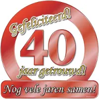 Paper Dreams Huldebord / deurbord - 40 jaar getrouwd