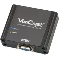 Aten VGA-naar-DVI converter - Zwart - Metaal - 1920 x 1200 Pixels - 1920 x 1200 Pixels - 165 MHz - VGA (D-Sub)