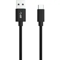 Ansmann USB-kabel USB 3.2 Gen1 USB-A stekker, USB-C stekker 2.00 m Zwart Aluminium-stekker, TPE-mantel, Stekker past op beide manieren 1700-0081