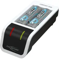 Ansmann Comfort Mini USB snellader + oplaadbare AA Ni-MH batterijen (2 stuks, 2100 mAh)