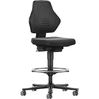 BIMOS Werkdraaistoel | wielen + voetring | supertec-weefsel zwart | 610-890 mm | 1 stuk - 9071-SP01-807 9071-SP01-807