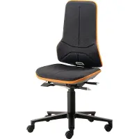 BIMOS Werkstoel NEON, permanent contact, basismodel zonder bekleding, met wielen, flexband grijs