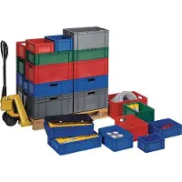 LA-KA-PE Transportstapelbak | L400xB300xH120mm | rood PP | zijwanden gesloten | 1 stuk - TK400/120-0 ROT TK400/120-0 ROT