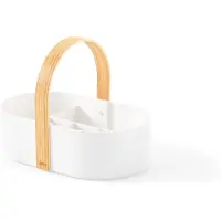 SmartaSaker Bellwood Multifunctionele Caddy Organizer met Handvat Bureau Make-up Slaapzaal Caddy Keukenkast Organizer Natuurlijk/Wit