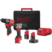 Milwaukee M12 FPP2D2-422X Combiset - FPD2 Slagboor en BPRT Blindklinknageltang - 2.0/4.0Ah 12V in HD Box - 4933480593 (gereedschapset)
