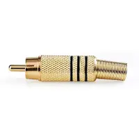 Nedis RCA-Connector | Male | Soldeer | 7.0 mm | Goud / Zwart | 25 Stuks | 1 stuks - CAVC24903BKG CAVC24903BKG