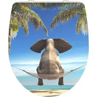 Schutte Duroplast High Gloss WC-bril HAPPY ELEPHANT met soft-close en quick-release 82580