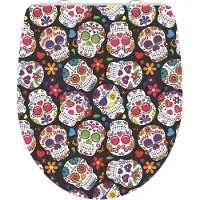 Schutte Duroplast High Gloss WC-bril CRAZY SKULL met soft-close en quick-release 82586
