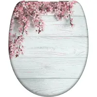 Schutte WC-Bril 82197 FLOWERS & WOOD - Duroplast - Soft Close - Verchroomde Scharnieren - Decor - 1-zijdige Print
