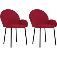vidaXL Eetkamerstoelen 2 st fluweel wijnrood