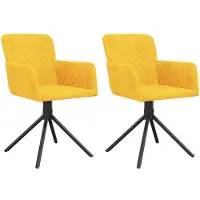 vidaXL Eetkamerstoelen draaibaar 2 st fluweel geel
