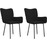 vidaXL Eetkamerstoelen 2 st fluweel zwart