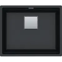 Franke Inbouwspoelbak KUBUS 2 KNG 110-52 in ONYX met drukknopafvoer / Fragranit