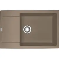 Franke Maris Inbouwspoel, Fragranit spoel MRG 611-78 XL, kleur: Cashmere, met drukknop, roestvrij staal, vanaf 60 cm. Artikelnummer: 114.0476.