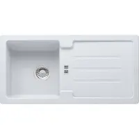 Franke spoelbak STRATA STG 614 Glacier met afvoerplug / Uitsparing: 840 x 415 cm / Inbouwspoelbak