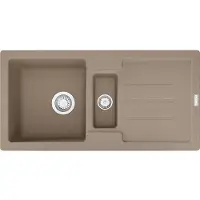 Franke spoelbak STRATA STG 651-86 Cashmere met centraal afvoerkraan / Uitsparing: 840 x 415 cm / Inbouwspoelbak