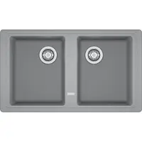 Franke Basis, BFG 620-86, 860x500 mm, steingrijs, excenterventil met zeefkorf, 3 1/2 inch, met overloop