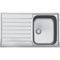 Franke spoelbak ARGOS AGX 211 met geïntegreerde afvoer en drukknopafvoer / Uitsparing: Slimtop 847 x 497 mm - R10