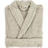 Tiseco Home Studio - Badjas DELUX - 100% katoen - 370 g/m² - badstof - unisex- riem en zakken - S/M - Zand
