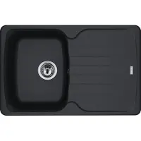 Franke spoelbak ANTEA AZG 611-78 in ONYX met excentrische bediening, draaiknop chroom / uitsparing 760 x 480 mm, R27 / granieten spoelbak