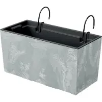 Prosperplast Urbi Case Beton Effect W Collection 39.5x18.5x19.5 Cm Flowerpot Transparant