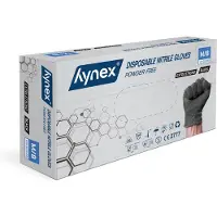 Hynex Nitril Wegwerphandschoenen – Maat M – Zwart – Doos 100 stuks – 5 Gram – Poedervrij & Latexvrij – Voor Zorg, Horeca & Schoonmaak
