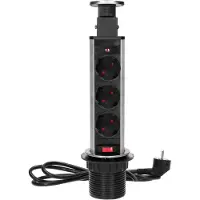 ORNO Inbouwstopcontact, 3 voudig, 250V AC, model OR-AE-1348 (met GS-keurmerk)