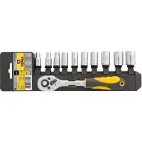 Topex Doppen + Ratel 1/4", 11 Delig