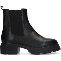 Manfield Zwarte leren chelsea boots | Maat 39