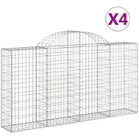 vidaXL Schanskorven 4 st gewelfd 200x30x100/120 cm ijzer