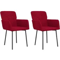 vidaXL Eetkamerstoelen 2 st fluweel wijnrood
