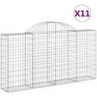 vidaXL Schanskorven 11 st gewelfd 200x30x100/120 cm ijzer